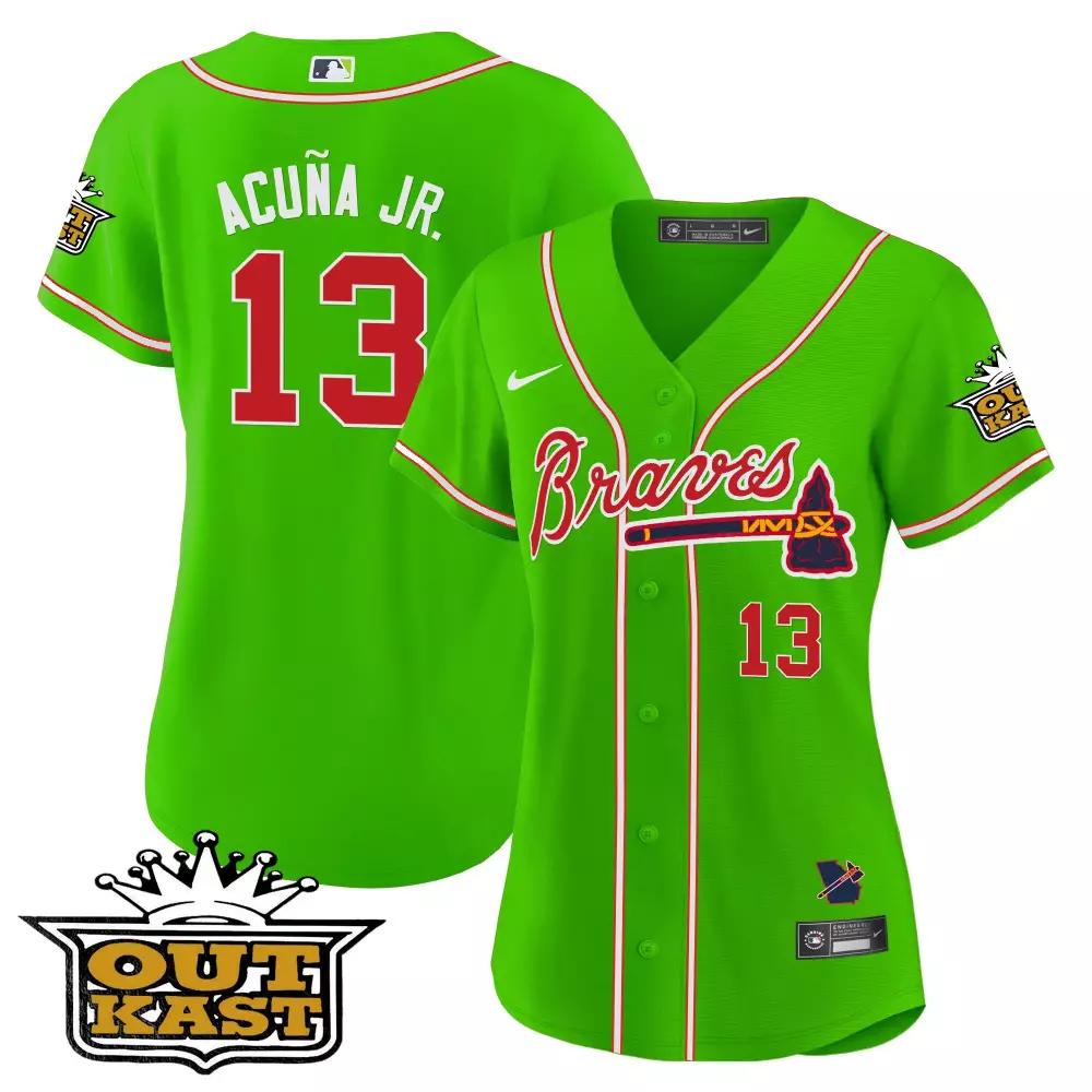 acua jr 13 atlanta braves 2023 women s all stitched vapor jersey blue usa design