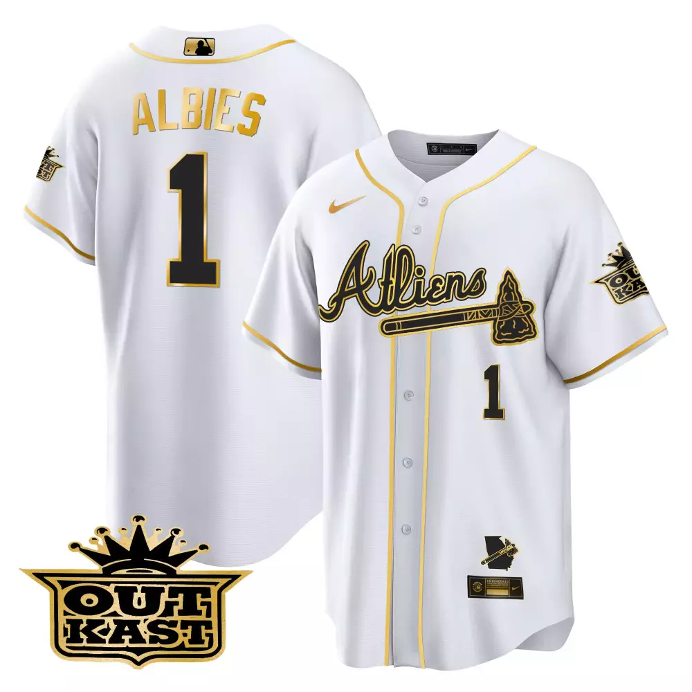 Albies 1 Atlanta 2023 Stitched Vapor Jersey | White Atlien Edition | Limited Edition Fan Gear | For Women