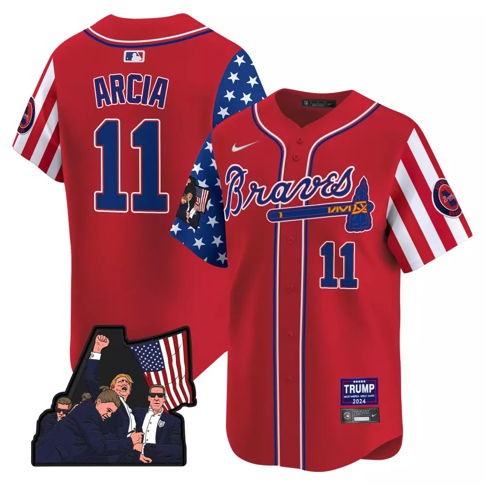 arcia 11 atlanta braves 2024 independence day vapor premier limited jersey blue