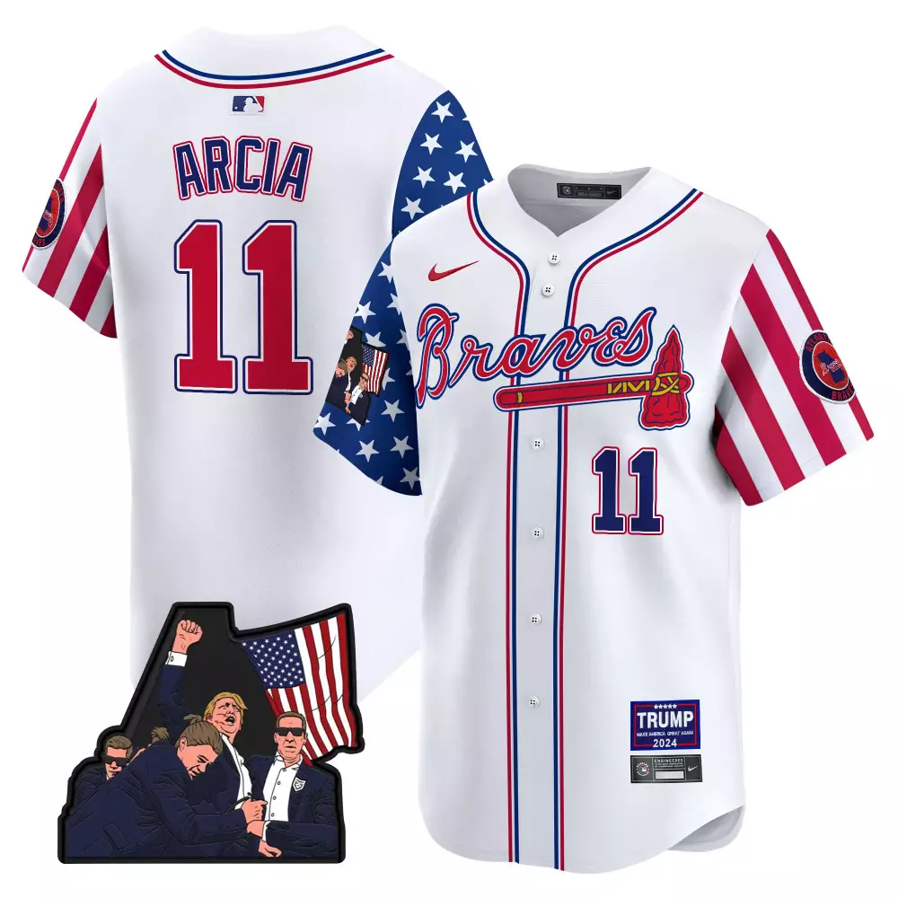 arcia 11 atlanta braves 2024 independence day vapor premier limited jersey blue