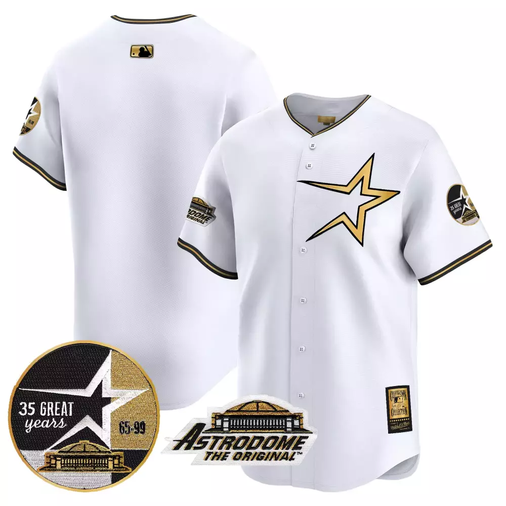 Astros White All Stitched Vapor Jersey 1999 | 35 Great Years Edition | For Men, Women & Youth
