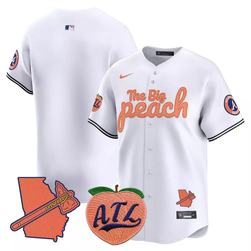 Atlanta Braves 2023 The Big Peach Playername Jersey | Men's All Stitched Vapor Jersey in White | For Men, Women & Youth