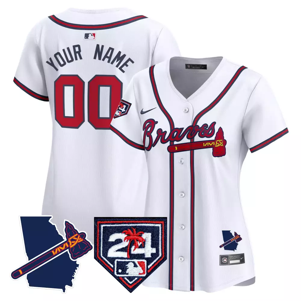 atlanta braves women s custom 00 2023 all stitched vapor jersey white pink design
