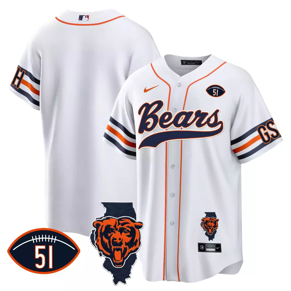 bears 51 jersey 2023 men s all stitched vapor jersey white with patch