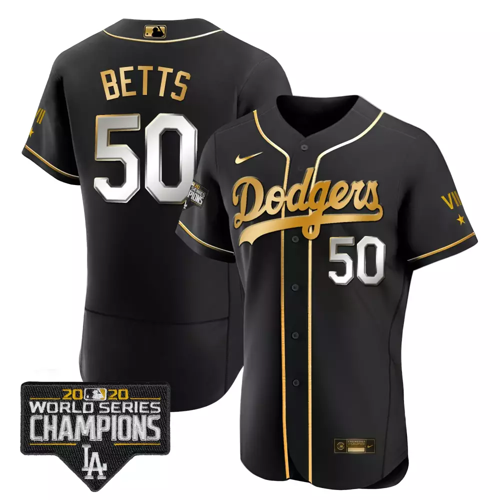 betts 50 los angeles dodgers 2020 men s all stitched vapor jersey black champions edition