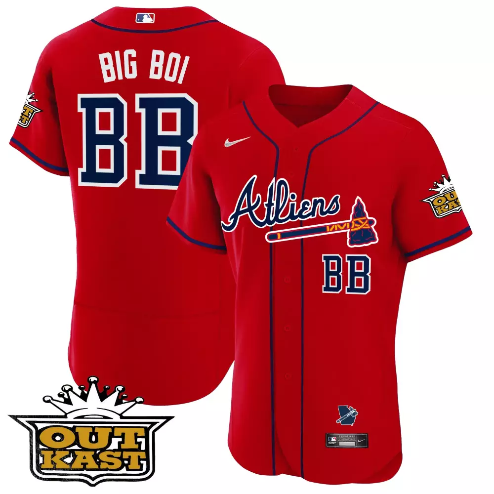 Big Boi Atlanta 2023 Outkast Edition Stitched Vapor Jersey | Red & White | Limited Edition Fan Gear | For Men, Women & Youth