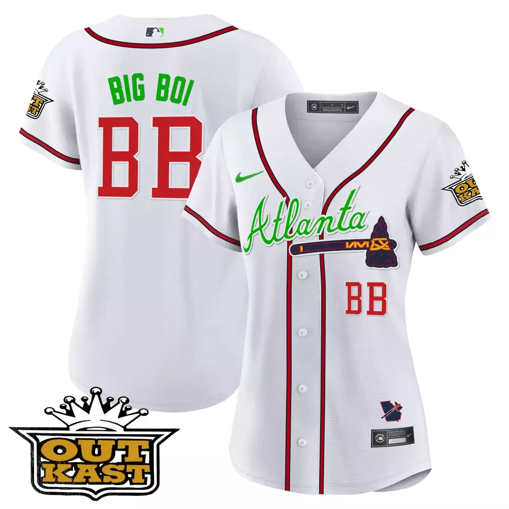 Big Boi Atlanta 2023 Outkast Edition Stitched Vapor Jersey | White, Green & Red | Limited Edition Fan Gear | For Men, Women & Youth