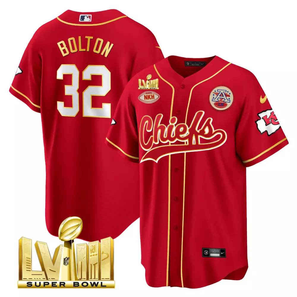 Bolton 32 Kansas City Chiefs 2023 Men's Vapor Jersey | All Stitched Super Bowl Edition White | For Men, Women & Youth