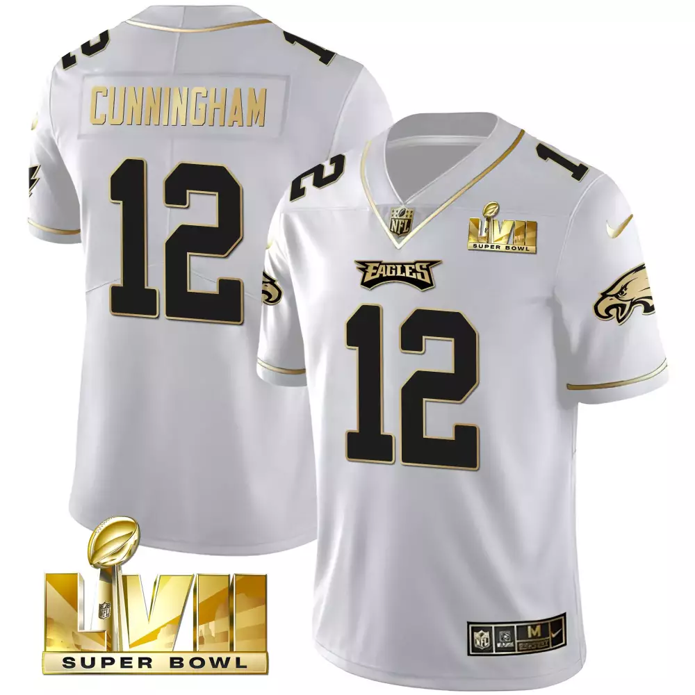 Cunningham Philadelphia Eagles 2023 Super Bowl Edition White Stitched Vapor Jersey | Limited Edition Fan Gear | For Men, Women & Youth