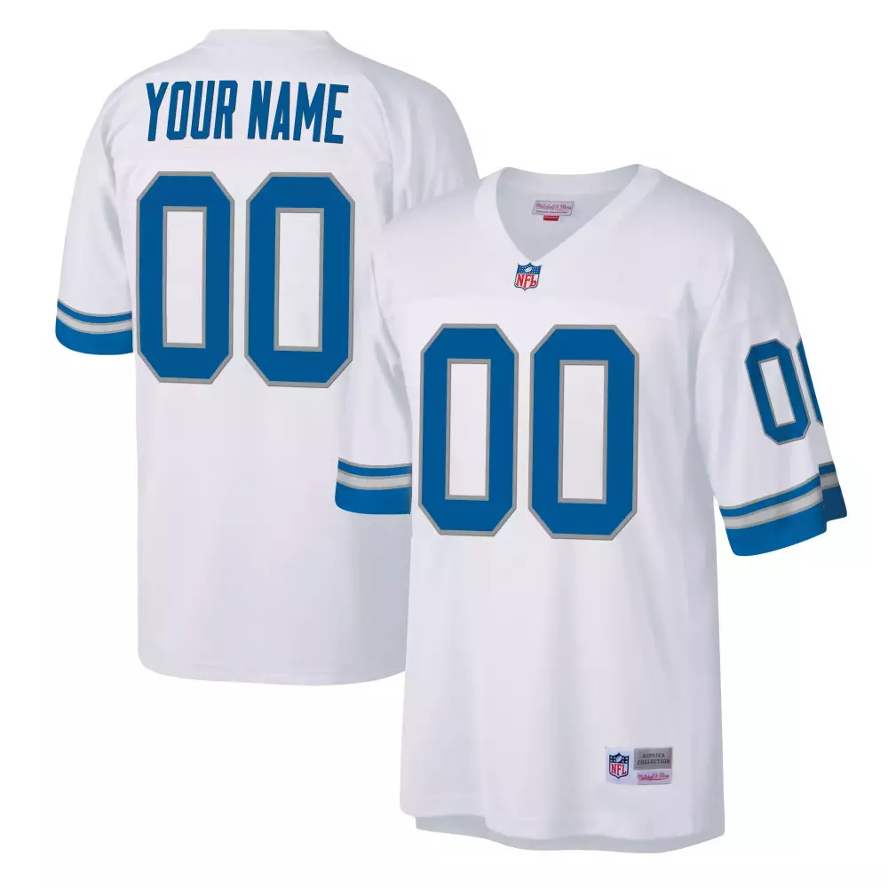 Detroit Lions Custom Light Blue Jersey | 90 Seasons Stitched Name Patch | Limited Edition Fan Gear for Men, Women & Youth