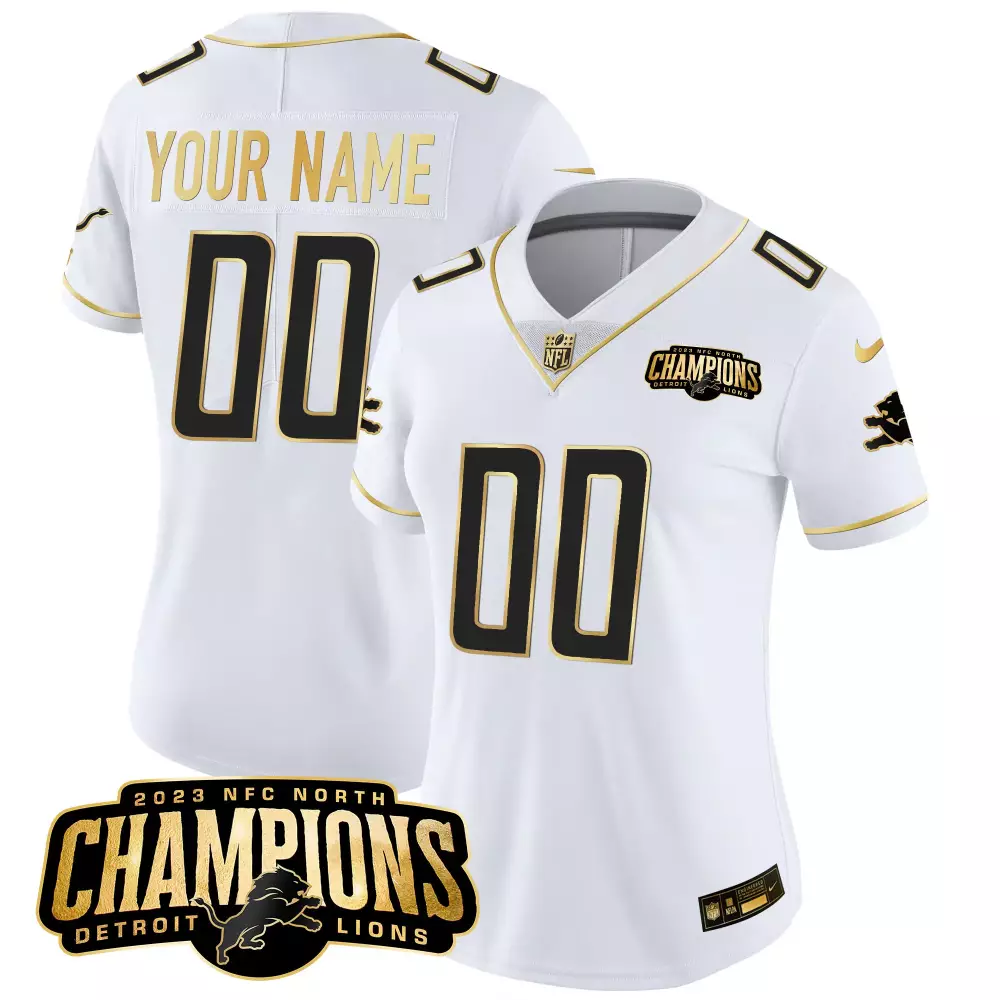 Detroit Lions Women's 2023 Champions Jersey | Stitched Vapor in White | Game Day Outfit | For Men, Women & Youth