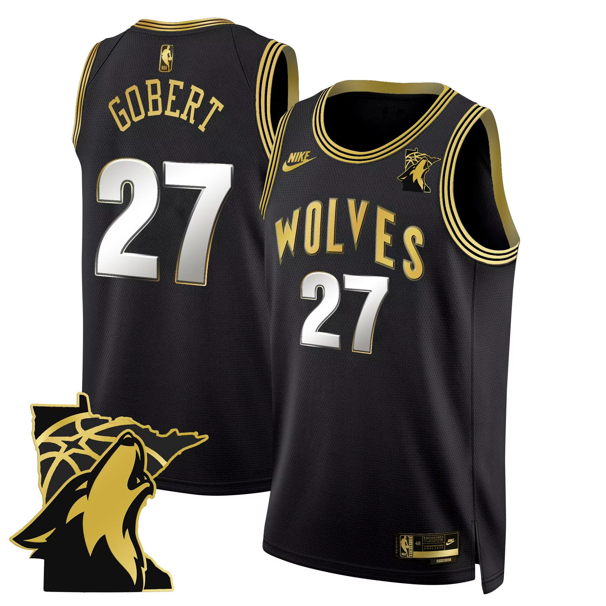 gobert 27 minnesota timberwolves 2023 men s all stitched vapor jersey black 35 seasons edition