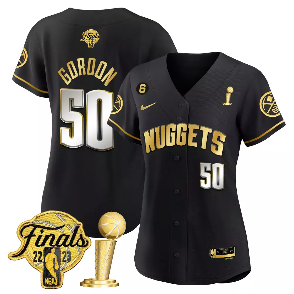 Gordon 50 Nuggets 2023 Women's All Stitched Vapor Jersey | Black Finals Edition Fan Gear for Game Day