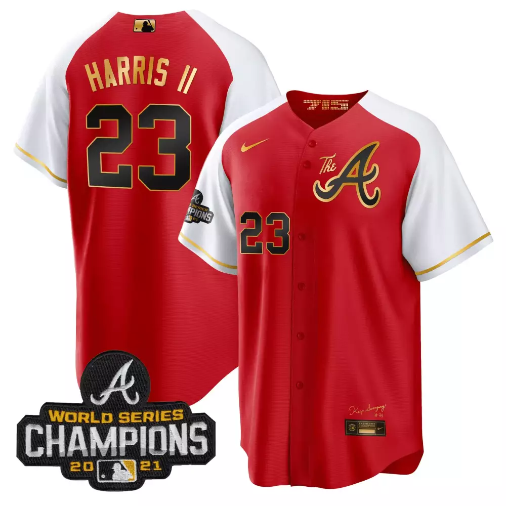 Harris II 23 Atlanta Braves 2021 Vapor Jersey | All Stitched White Champions Edition | For Men, Women & Youth