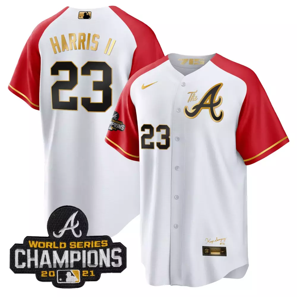 Harris II 23 Atlanta Braves 2021 Vapor Jersey | All Stitched White Champions Edition | For Men, Women & Youth