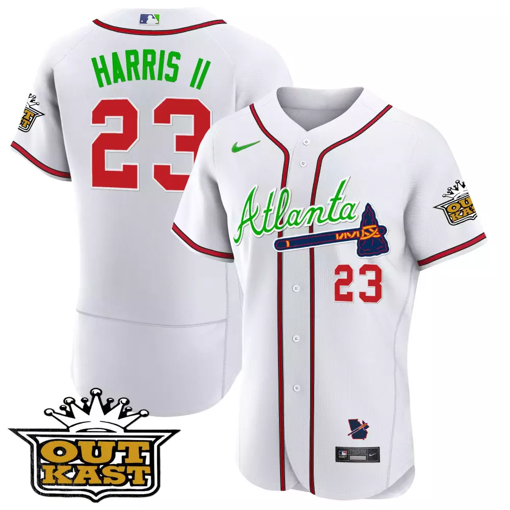 harris ii 23 atlanta braves 2023 men s all stitched vapor jersey white outkast edition