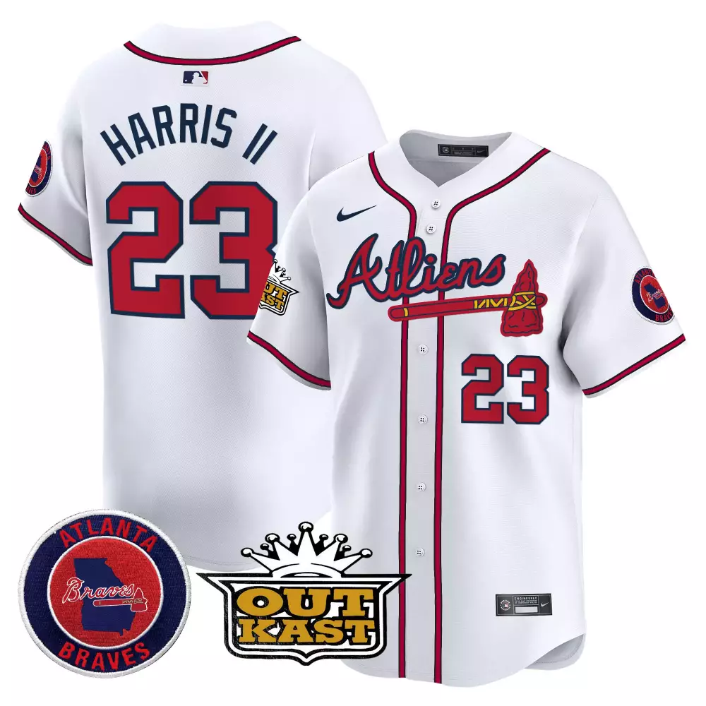 harris ii 23 atlanta braves 2023 men s all stitched vapor jersey white outkast edition