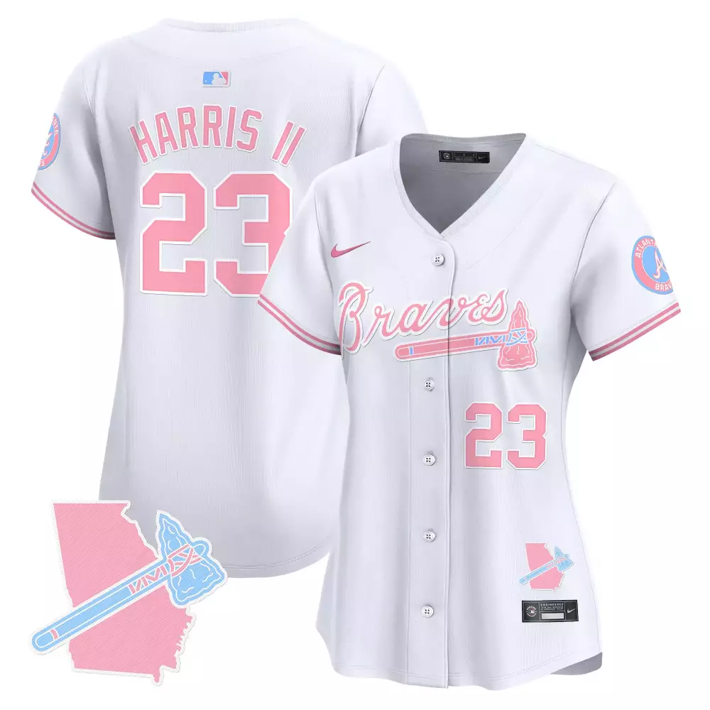 harris ii 23 atlanta braves 2023 women s all stitched vapor jersey white outkast edition 2