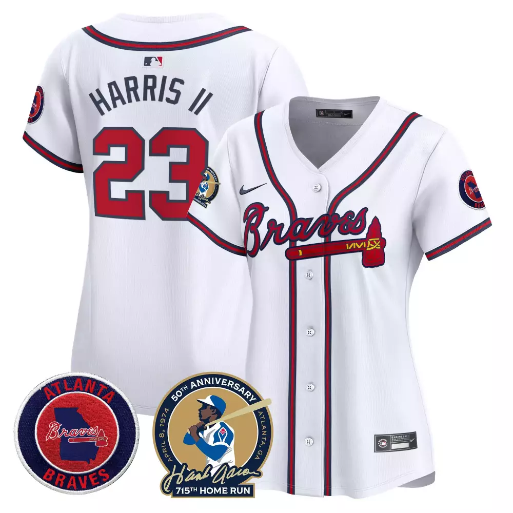 harris ii 23 atlanta braves 2023 women s all stitched vapor jersey white outkast edition 2