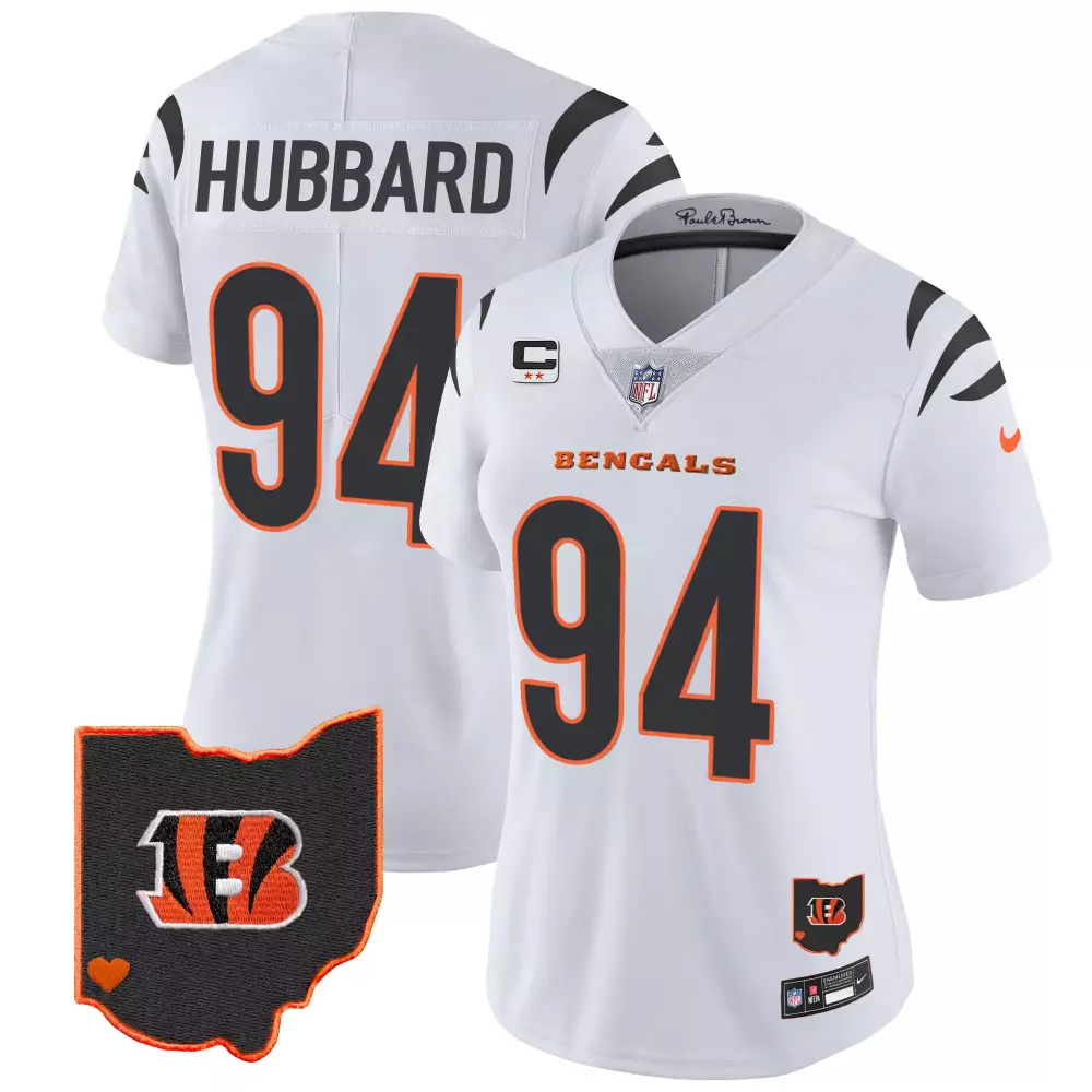 Hubbard 94 Cincinnati Bengals 2023 Women's Stitched Vapor Jersey | Ohio Patch | Game Day Outfit | For Men, Women & Youth