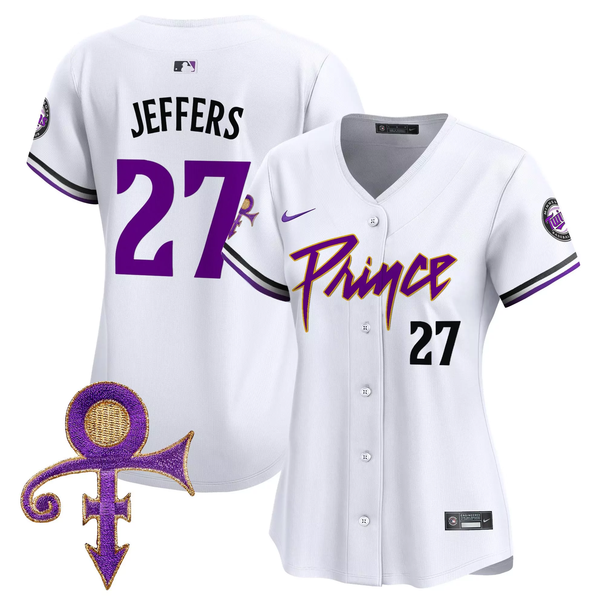 jeffers 27 minnesota twins 2023 women s all stitched vapor jersey purple edition 2