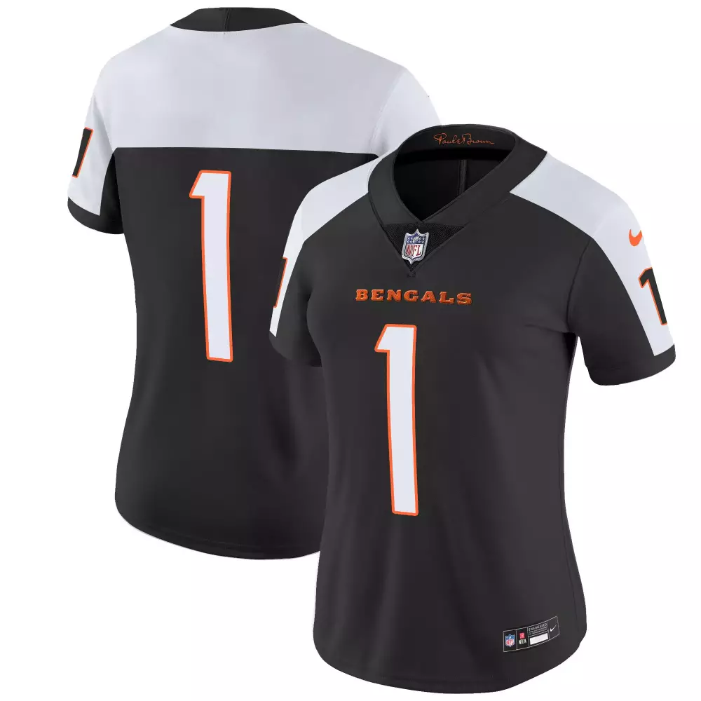 Joe Burrow 1 Bengals 2023 Women's All Stitched Vapor Jersey | Black Design | Fan Gear for Game Day | For Men, Women & Youth