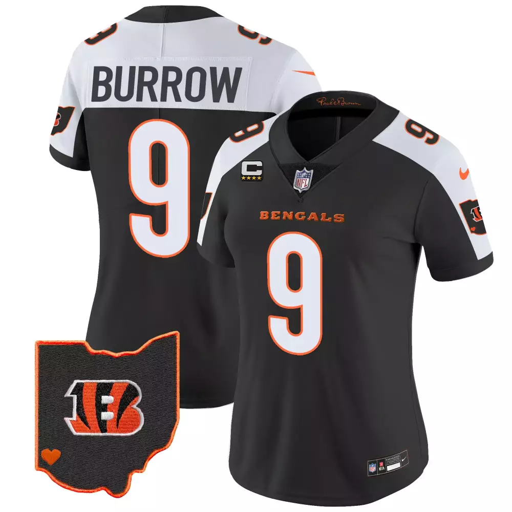 Joe Burrow Cincinnati Bengals 2023 Black Vapor Jersey with Ohio Patch | Stitched Fan Gear | For Men, Women & Youth