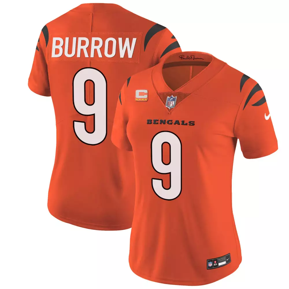 Joe Burrow Cincinnati Bengals 2023 Orange Vapor Jersey | Stitched Fan Gear | For Men, Women & Youth