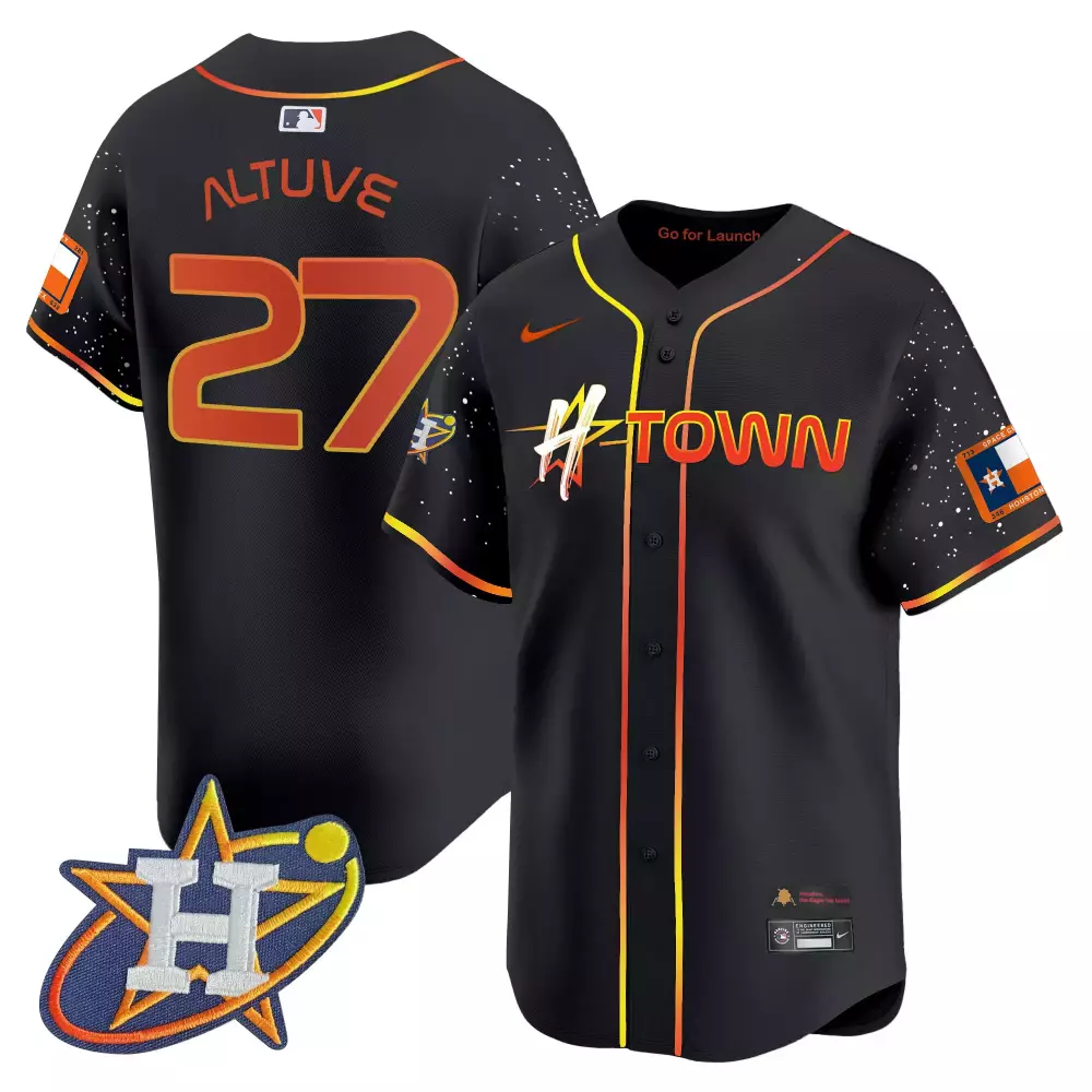 jose altuve 27 houston astros 2023 men s all stitched vapor jersey black sugar skull design
