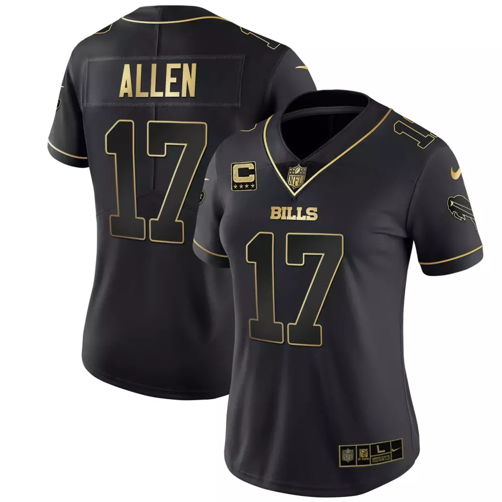Josh Allen 2023 Buffalo Bills Women's Black Stitched Vapor Custom Jersey | Champions Edition Fan Gear | For Men, Women & Youth