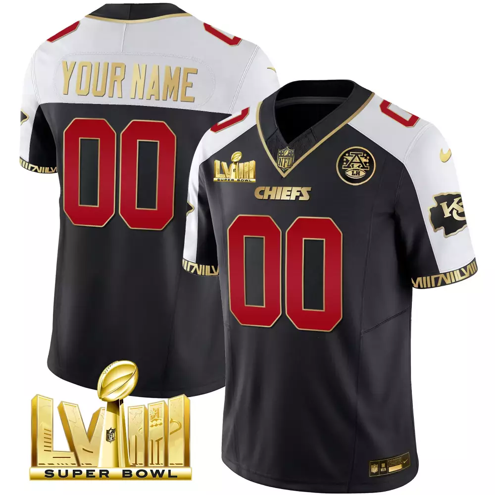 Kansas City Chiefs Super Bowl LVIII White Gold Custom Jersey | Stitched Vapor Style | Limited Edition Fan Gear | For Men, Women & Youth