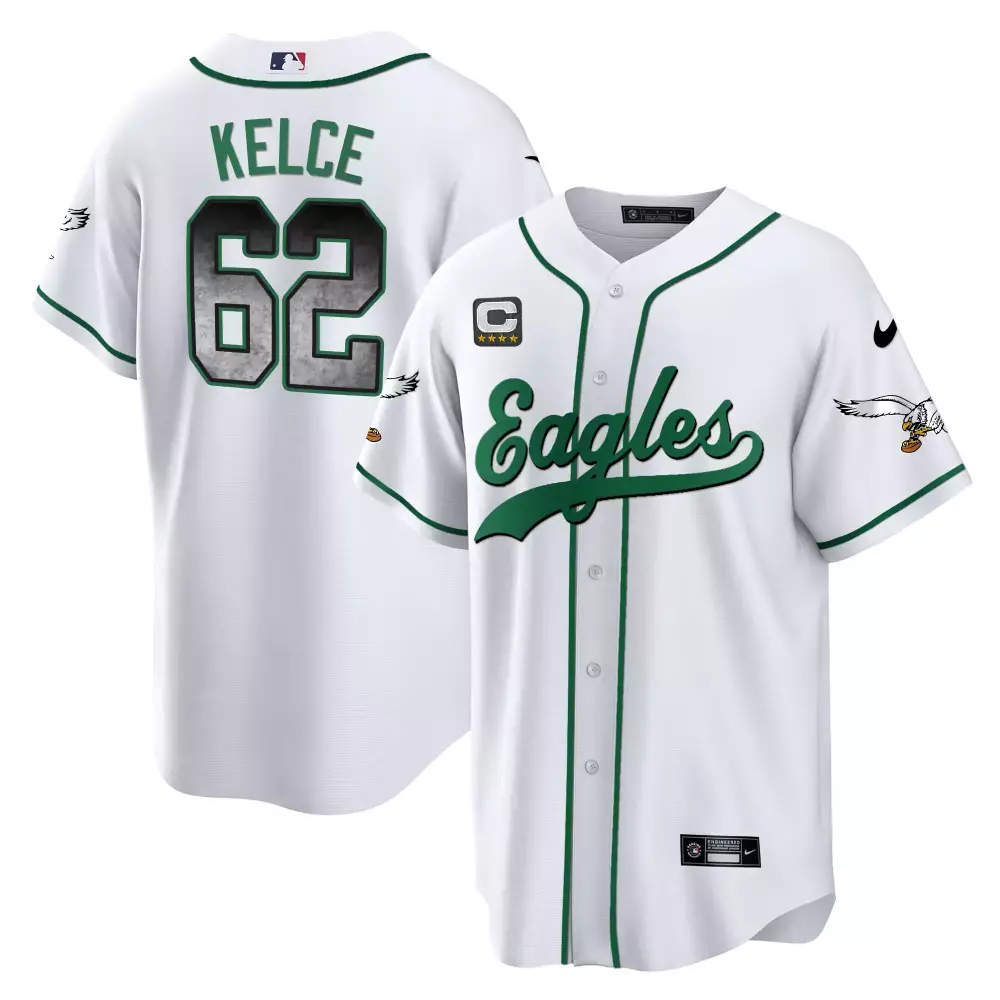 kelce 62 eagles 2023 men s all stitched vapor jersey white green edition