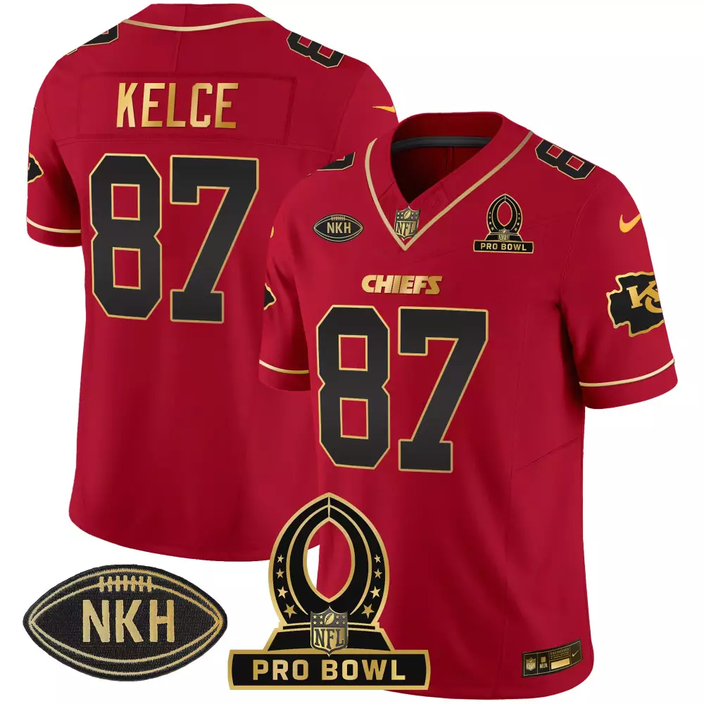 kelce 87 chiefs 2023 men s pro bowl all stitched vapor jersey red nkh edition