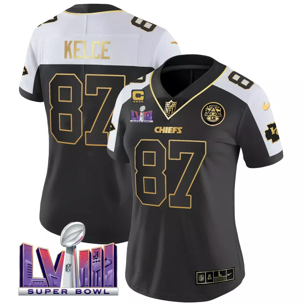 kelce 87 chiefs 2023 women s all stitched vapor jersey black