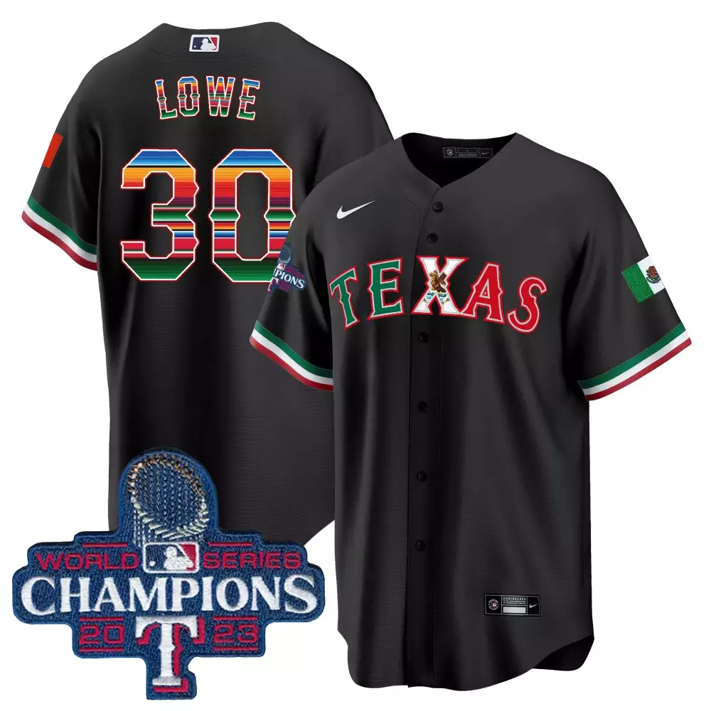 Lowe 30 Texas Rangers 2023 Men's Black Vapor Jersey | All Stitched with Patch | Limited Edition Fan Gear | For Men, Women & Youth
