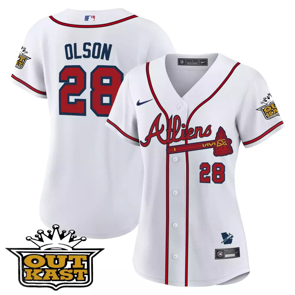 Olson 28 Atlanta 2023 Women's All Stitched Vapor Jersey | White Outkast Edition | For Women & Youth