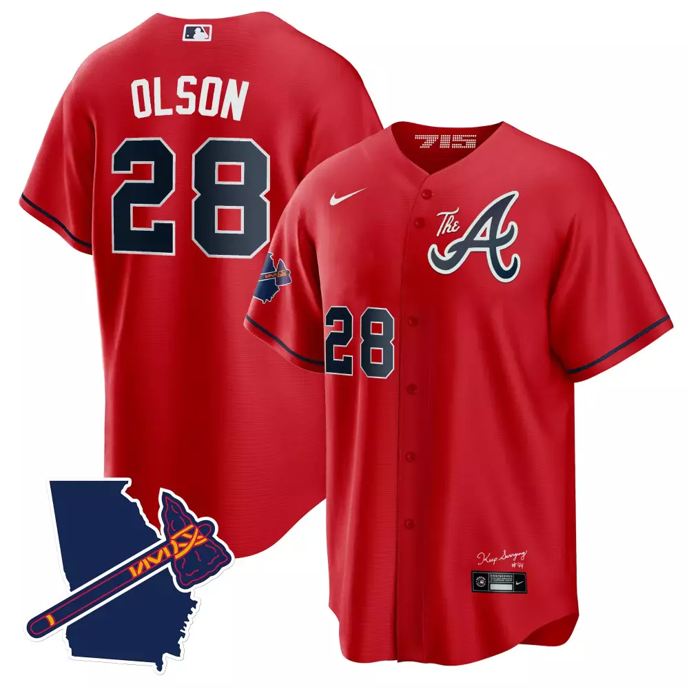 Olson 28 Atlanta Braves 2023 Navy Outkast Edition Jersey | All Stitched Vapor Style | Game Day Fan Gear | For Men, Women & Youth