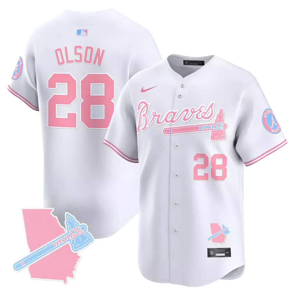 Olson 28 Atlanta Braves 2023 Stitched Vapor Jersey | White with Patches 1 | Limited Edition Fan Gear | For Men, Women & Youth