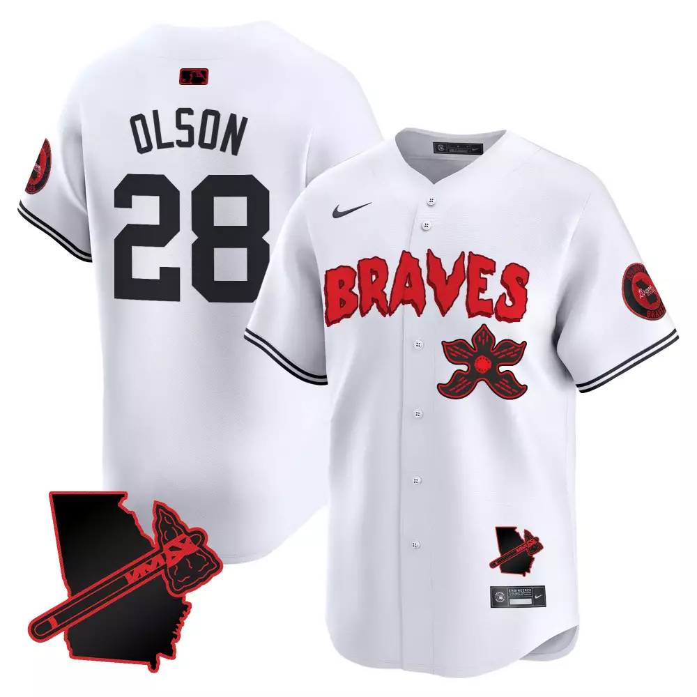 Olson 28 Atlanta Braves 2023 Stitched Vapor Jersey | White with Patches 1 | Limited Edition Fan Gear | For Men, Women & Youth