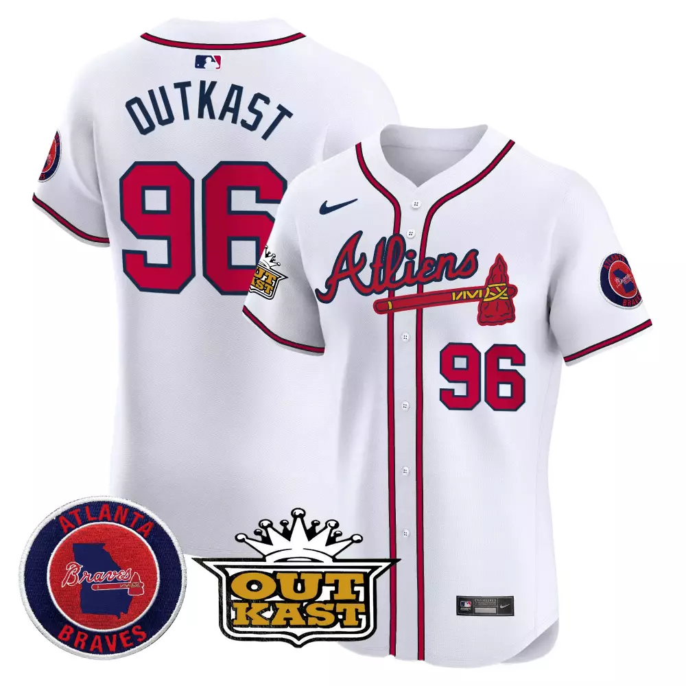 outkast 96 atlanta braves 2023 men s all stitched vapor jersey white edition