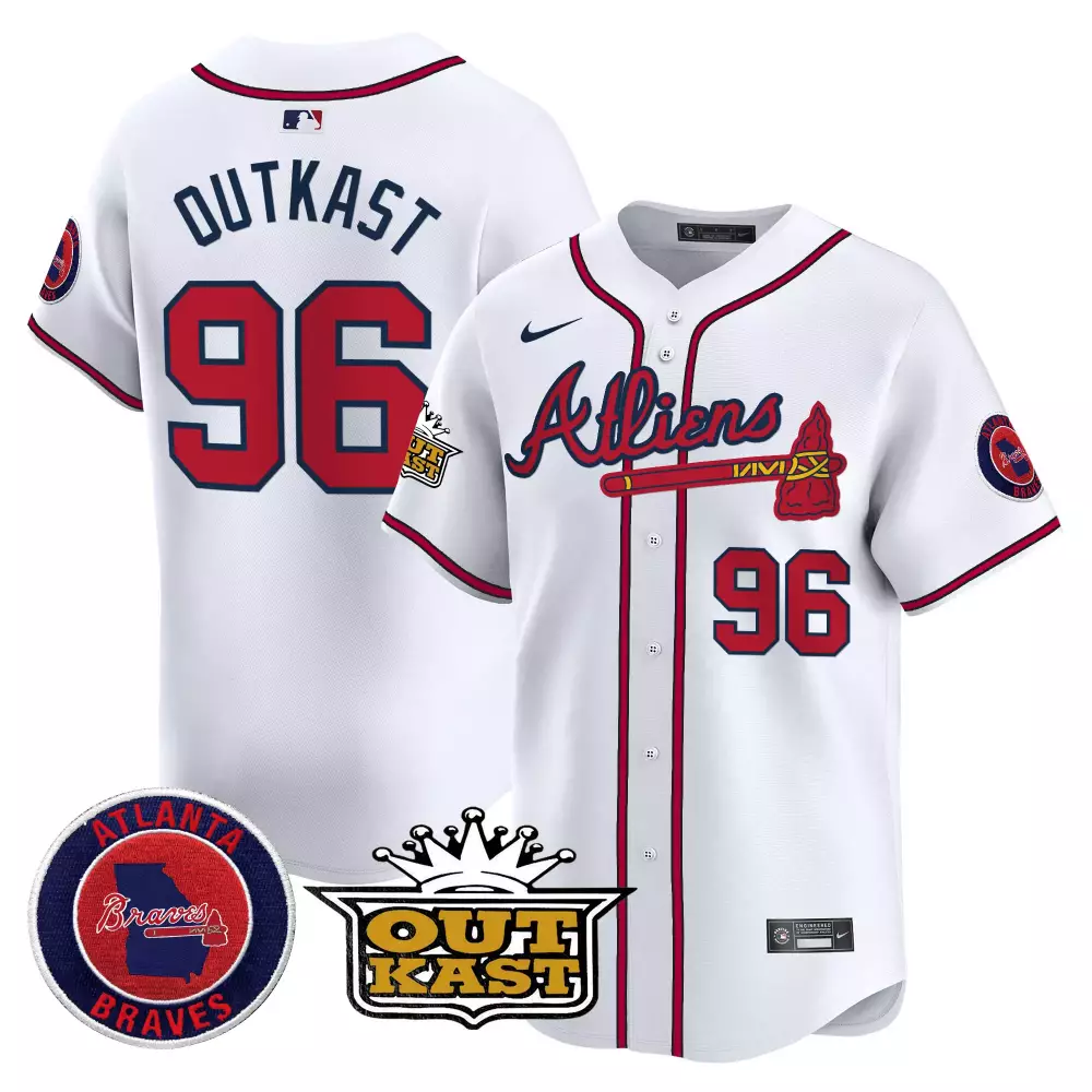 outkast 96 atlanta braves 2023 men s all stitched vapor jersey white outkast edition