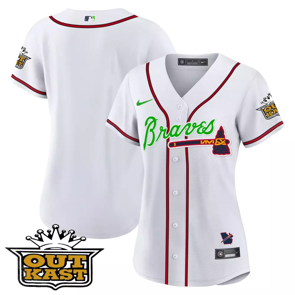 outkast women s 2023 braves all stitched vapor jersey white with patches