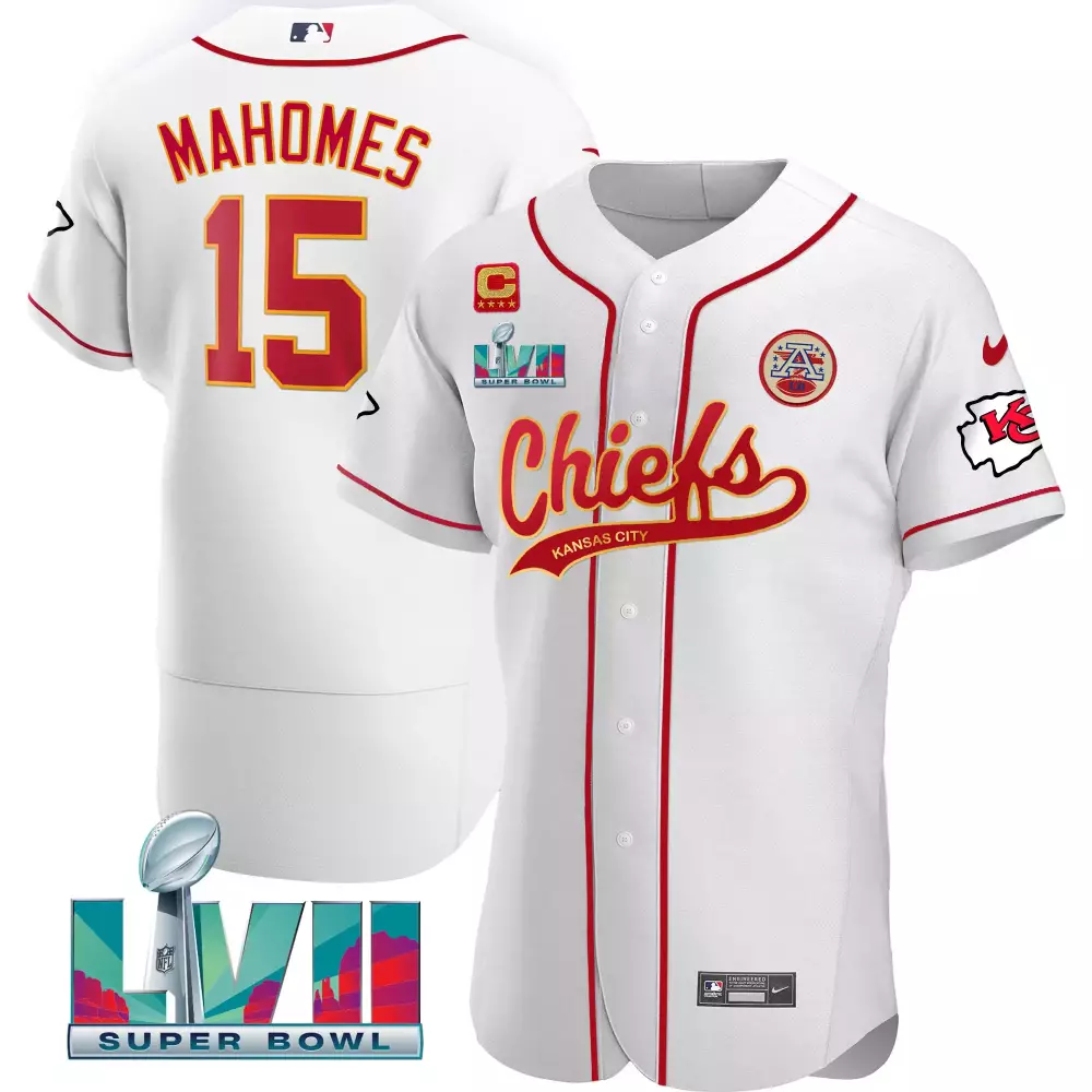 Patrick Mahomes Kansas City Chiefs 2023 Super Bowl Edition Jersey | All Stitched White Style | Limited Edition Fan Gear | For Men, Women & Youth