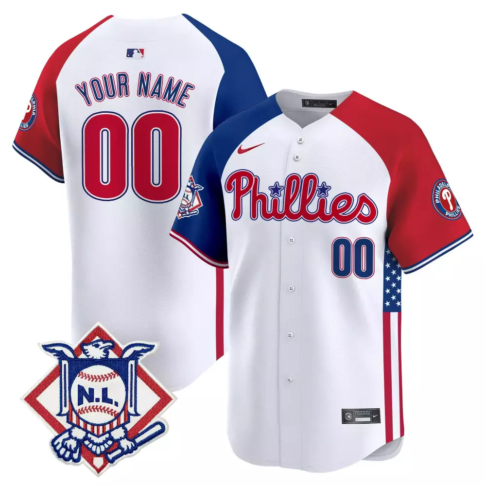 philadelphia phillies custom 00 all stitched vapor jersey 2023 men s red blue design