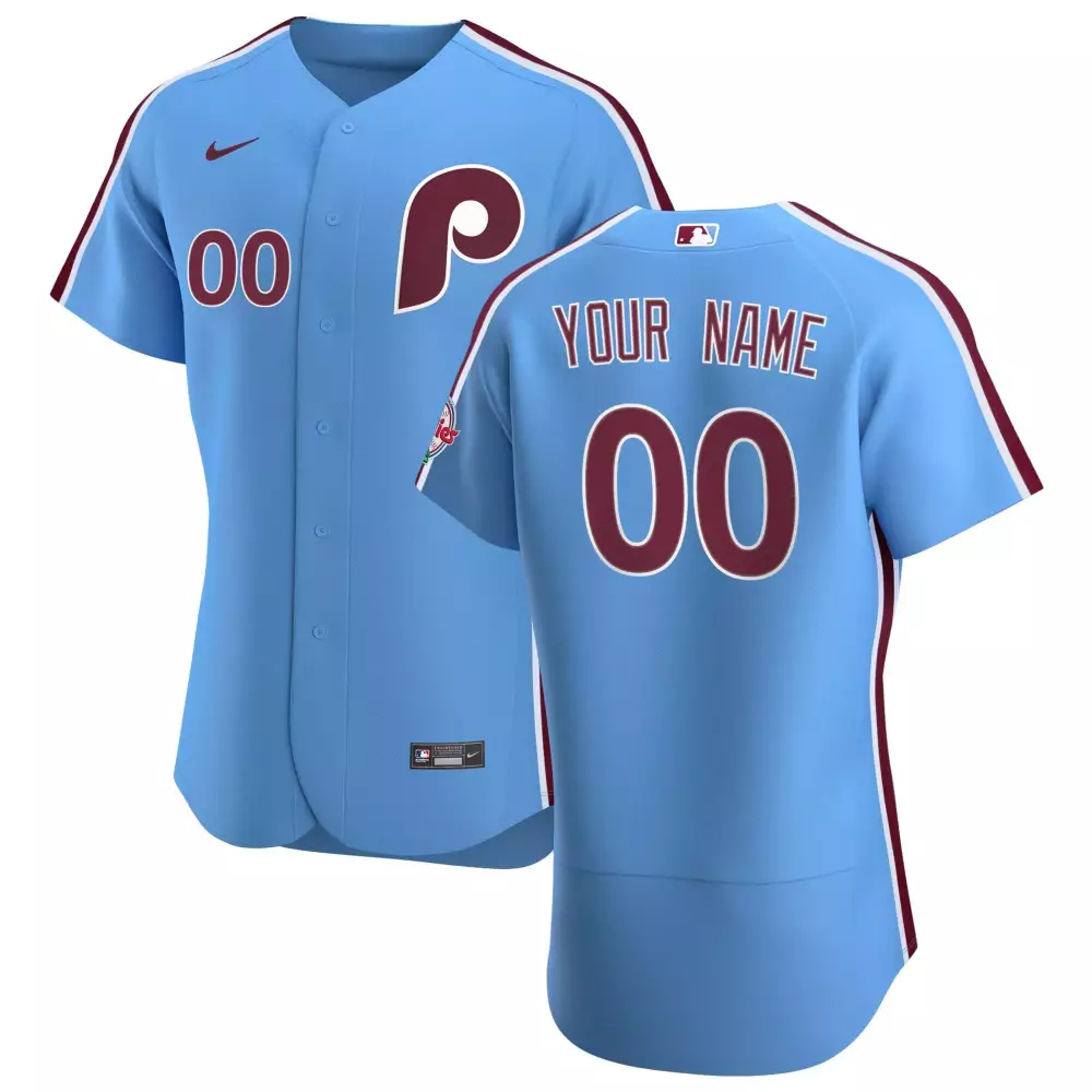 philadelphia phillies custom 00 all stitched vapor jersey 2023 men s red blue design
