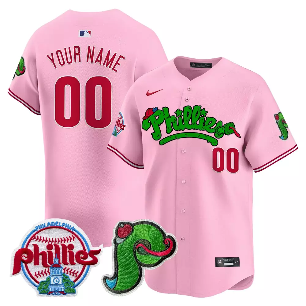 2023 Custom Pink Philadelphia Phillies Stitched Vapor Jersey | Unique Fan Gear | For Men, Women & Youth