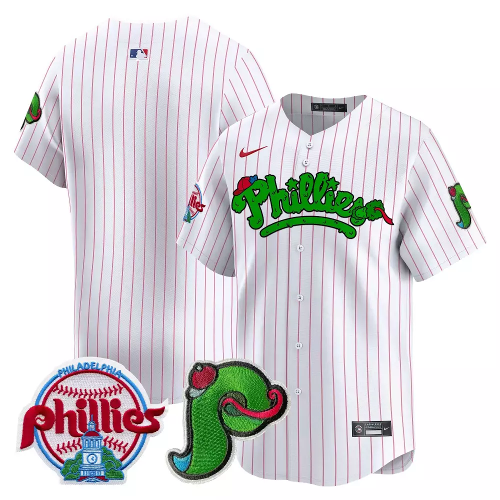 phillies 2023 all stitched vapor jersey white green men s patch included