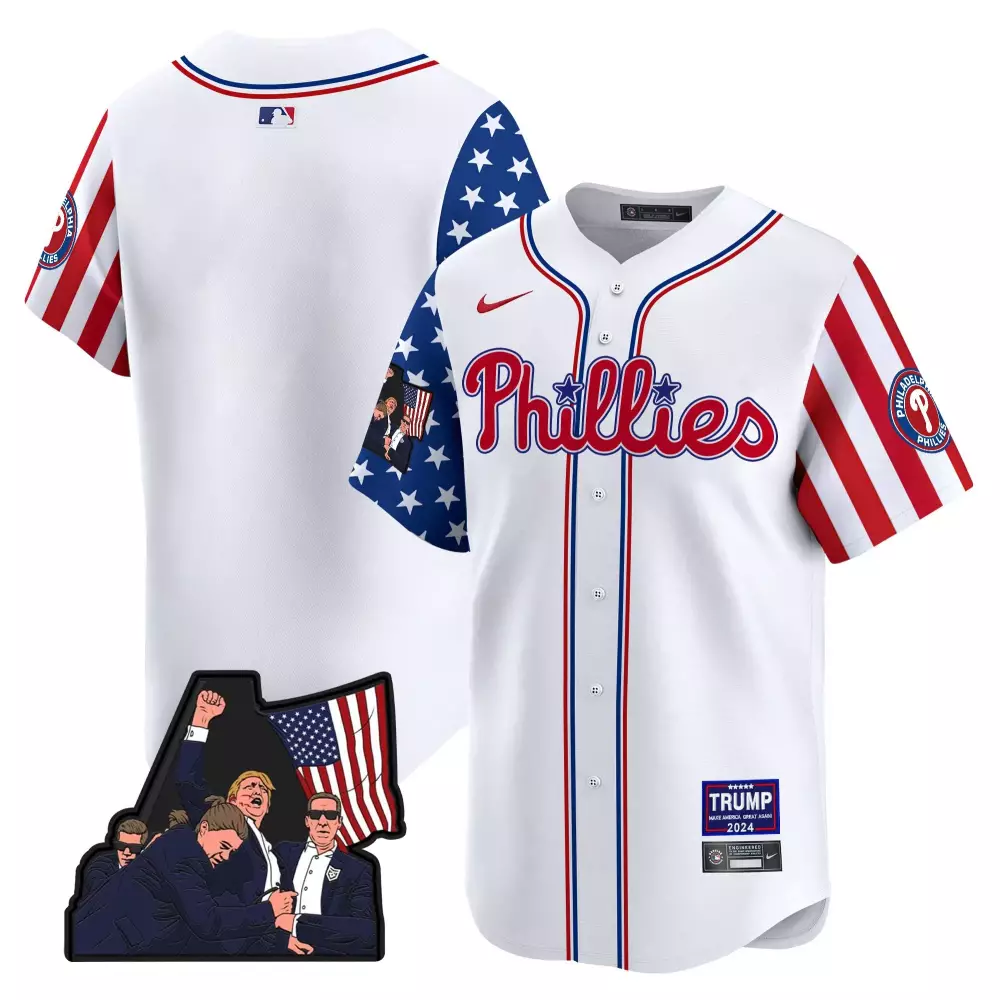 phillies trump 2024 0 all stitched vapor jersey white red blue men s limited edition