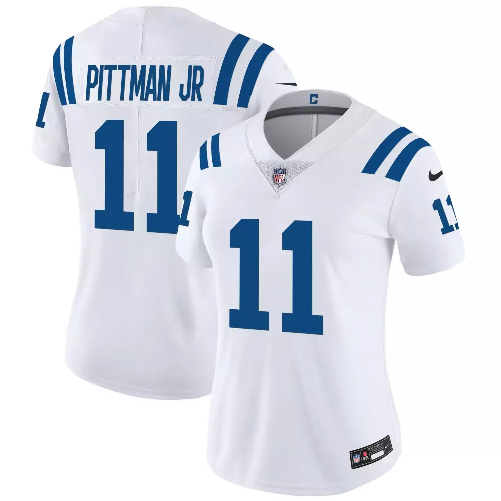 pittman jr 11 indianapolis colts 2023 women s all stitched vapor jersey white