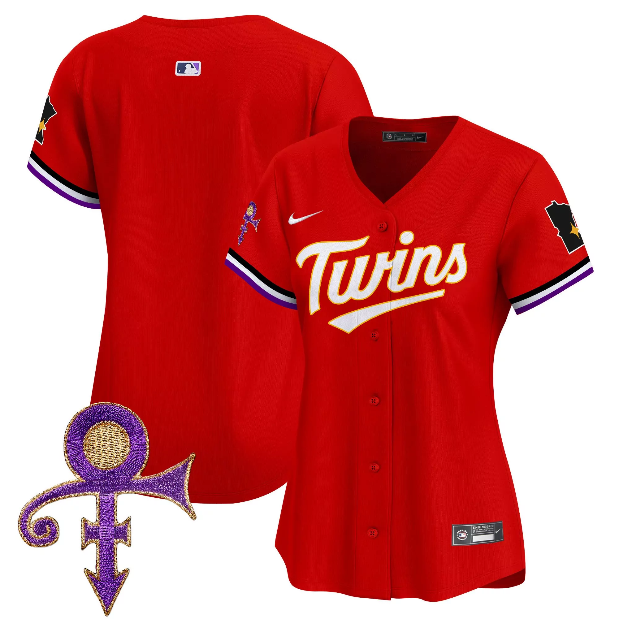 prince 0 minnesota twins 2023 women s all stitched vapor jersey red with patch